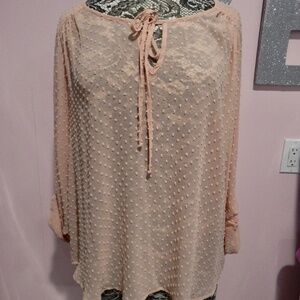 Daniel Rainn Peach Long Sleeve Blouse Size XL